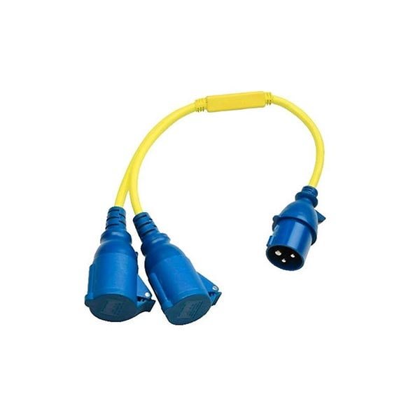 Splitter Cord 16A/250V-CEE plug/2xCEE Coupling